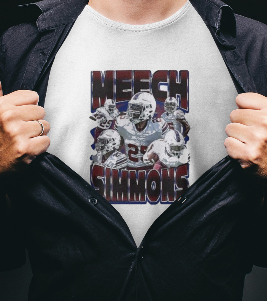 Meech Simmons Number 25 Football Player Sports Collage T-Shirt