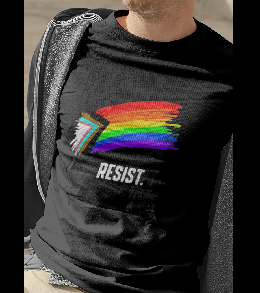 Resist Pride Equality Florida Rainbow Brushstroke T-Shirt
