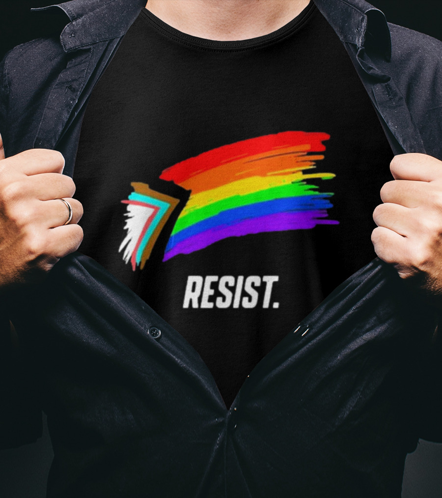 Resist Pride Equality Florida Rainbow Brushstroke T-Shirt