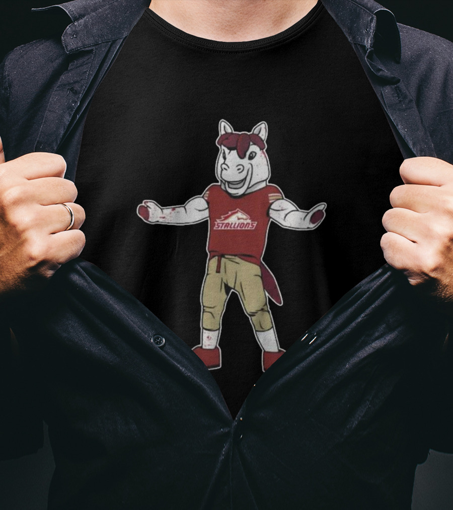 Birmingham Stallions Stanley Mascot Character In Team T-Shirt