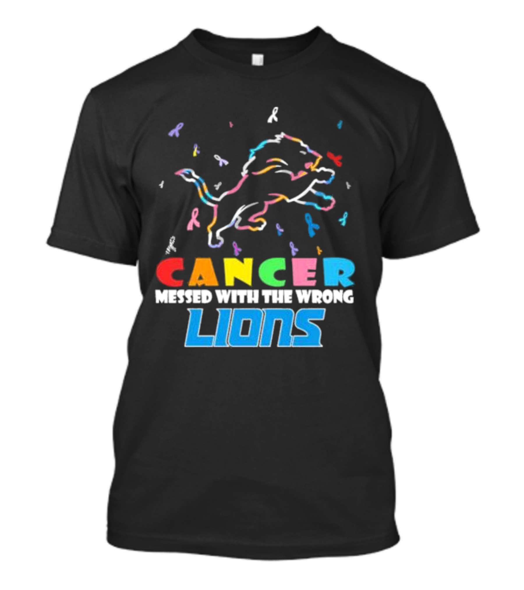 Cancer Messed With The Wrong Lions Detroit T-Shirt