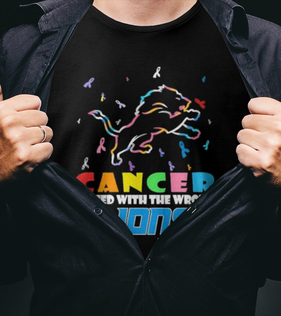 Cancer Messed With The Wrong Lions Detroit T-Shirt