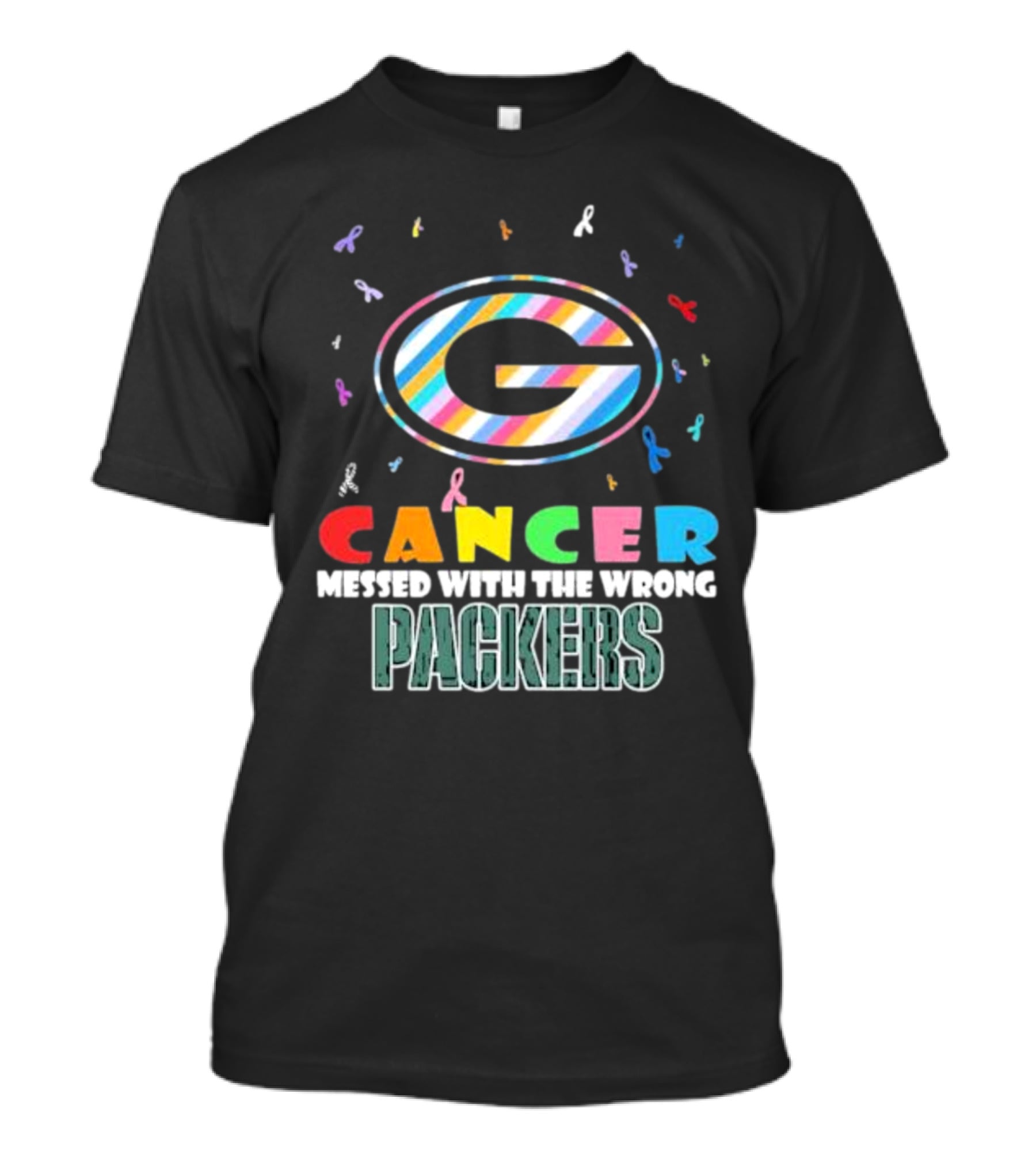 Cancer Messed With The Wrong Packers Colorful Awareness T-Shirt