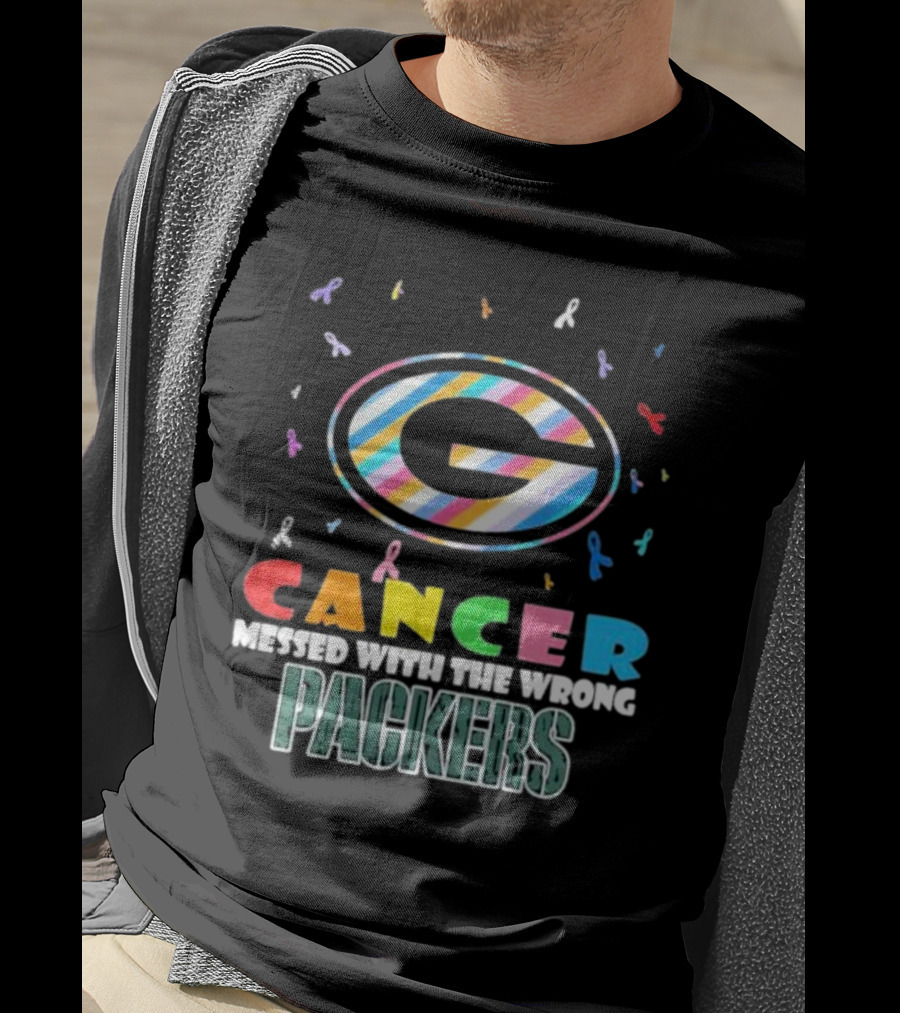 Cancer Messed With The Wrong Packers Colorful Awareness T-Shirt