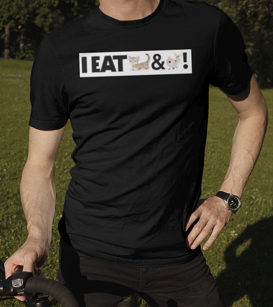 I Eat Cat And Donkey Cartoon Animals T-Shirt