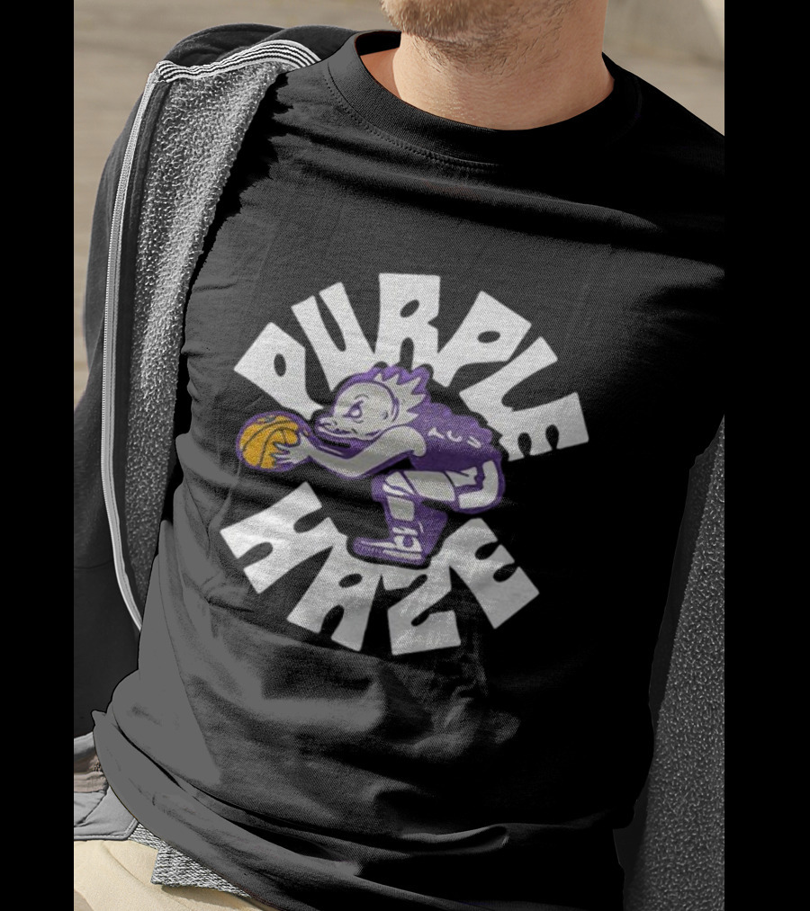 TCU Basketball Purple Haze Frog Basketball Player T-Shirt