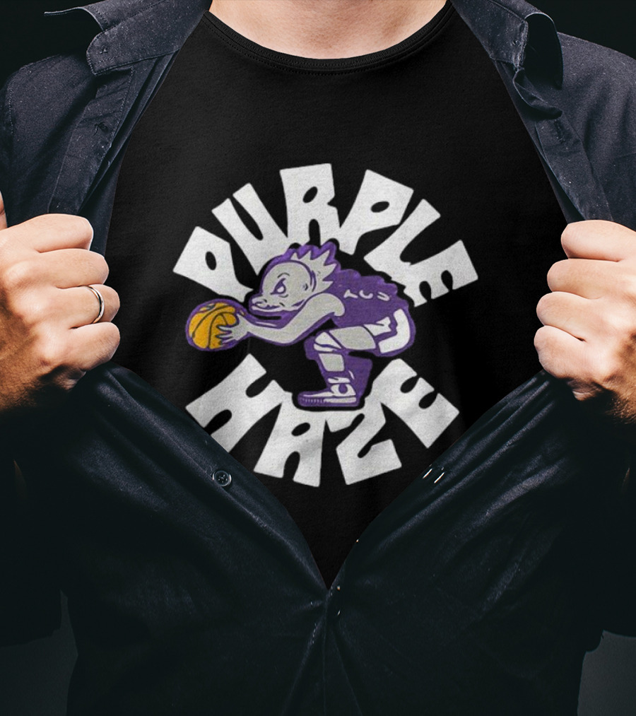 TCU Basketball Purple Haze Frog Basketball Player T-Shirt