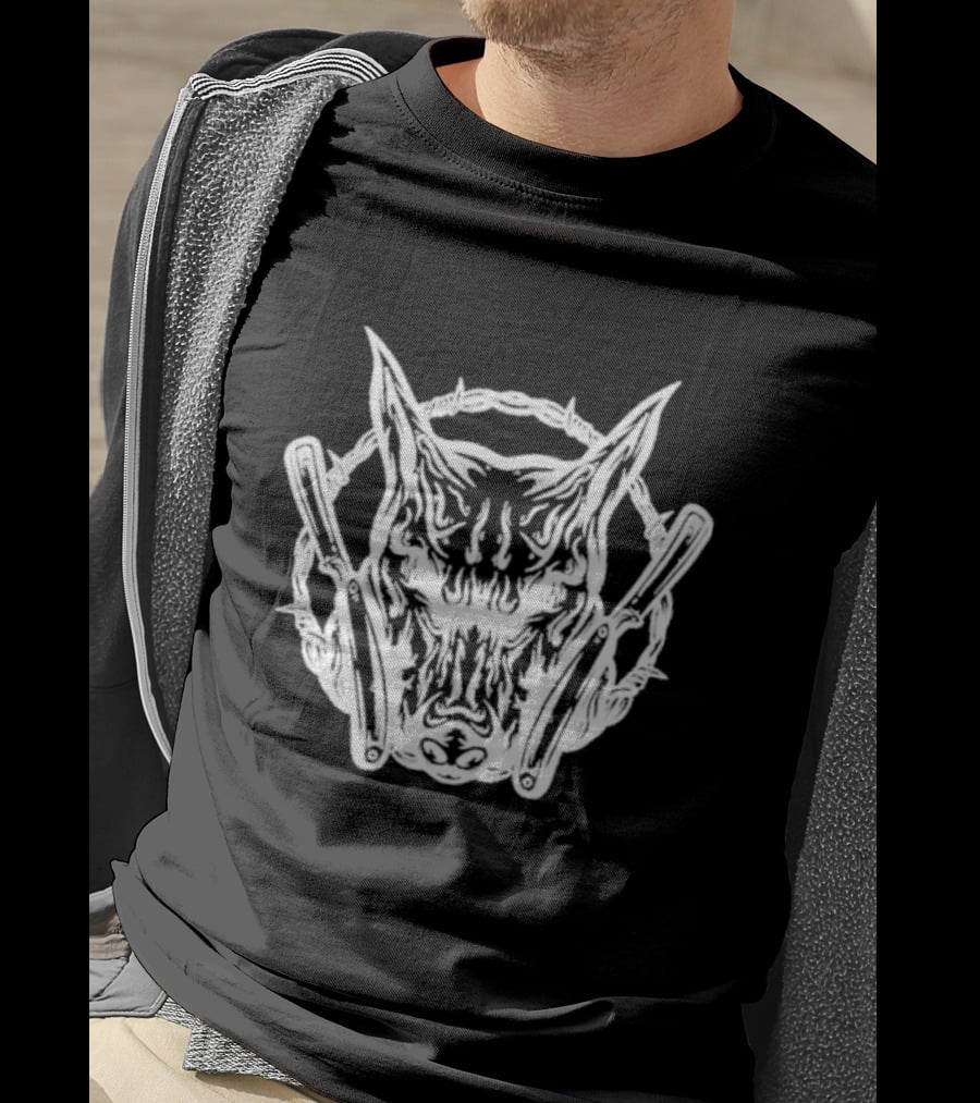 Otis Cogar Barbed Wire Doberman Razor T-Shirt