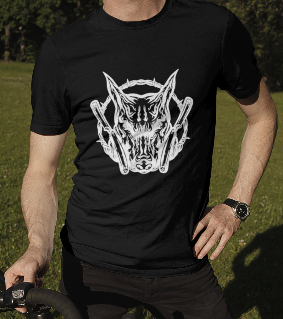 Otis Cogar Barbed Wire Doberman Razor T-Shirt
