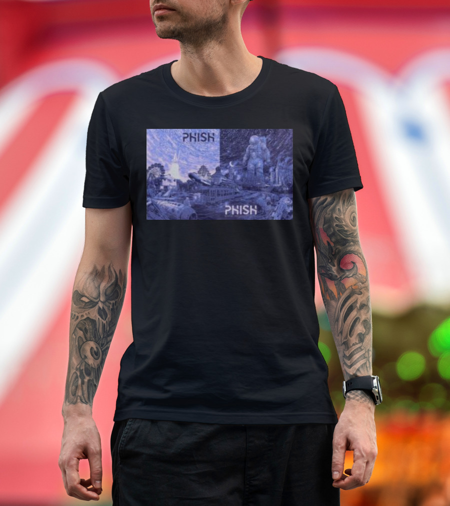 Phish Huntsville Space Astronaut and Carnival Split Scene T-Shirt