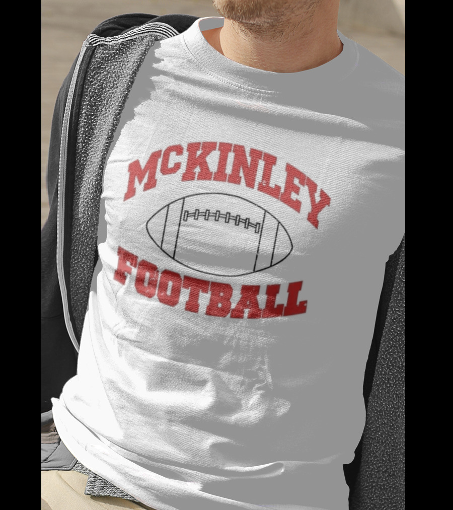 Mckinley Football Team Vintage Red Text Football T-Shirt