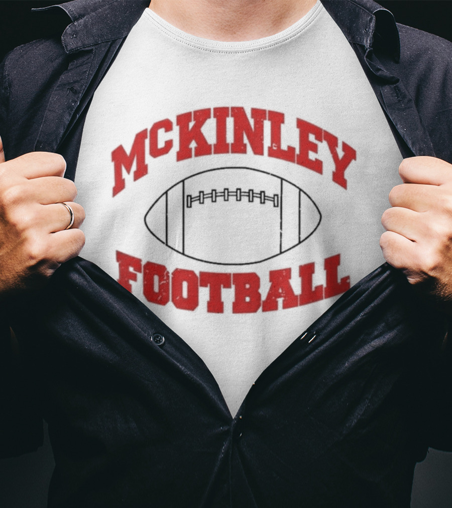 Mckinley Football Team Vintage Red Text Football T-Shirt