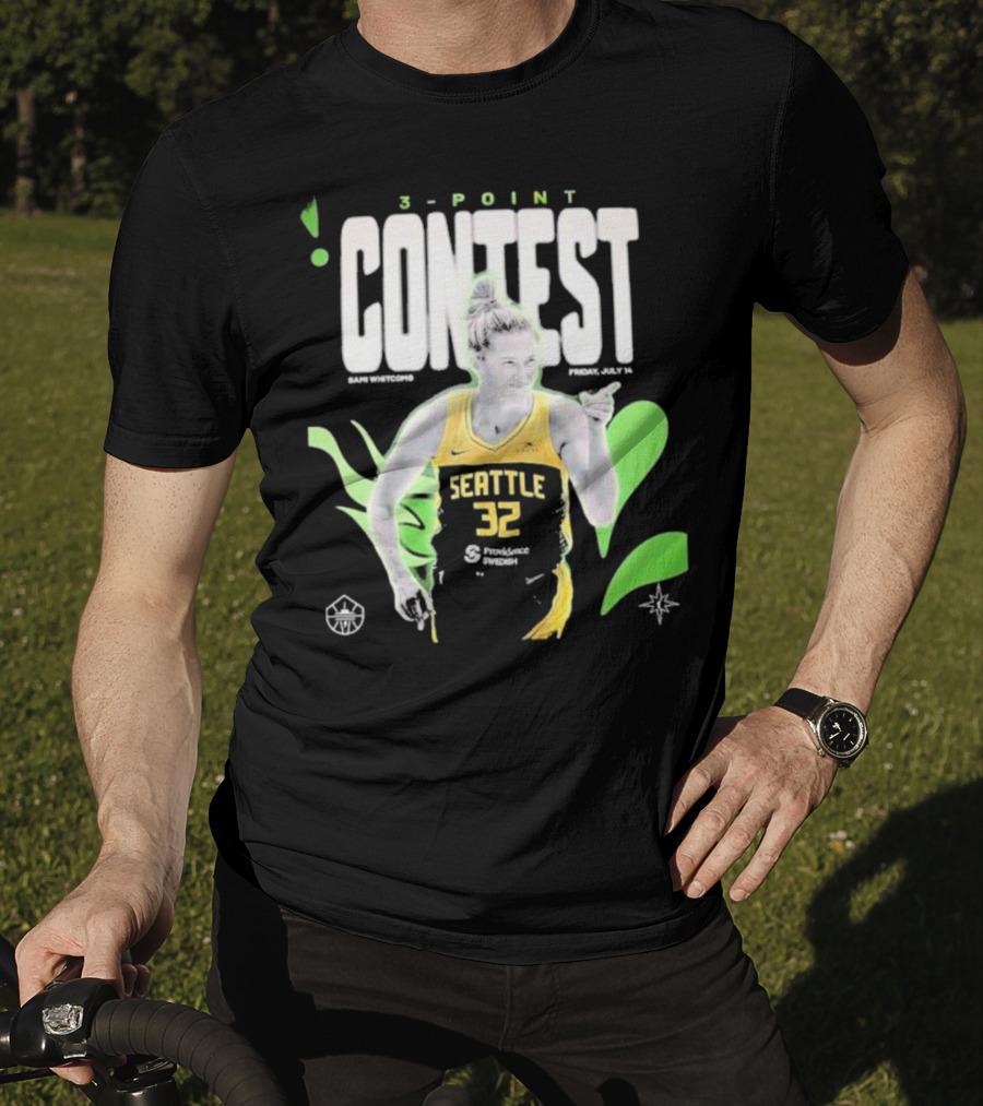 SamI Whitcomb Seattle 32 3-Point Contest Friday July 14 WNBA T-Shirt