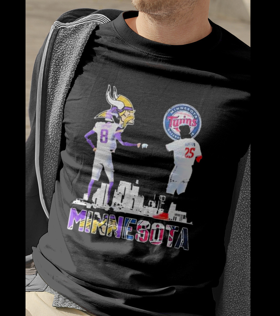 Minnesota Vikings Kirk Cousins And Twins Byron Buxton Icons T-Shirt