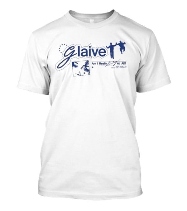 Glaive Am I Really Living At All Blue Text T-Shirt