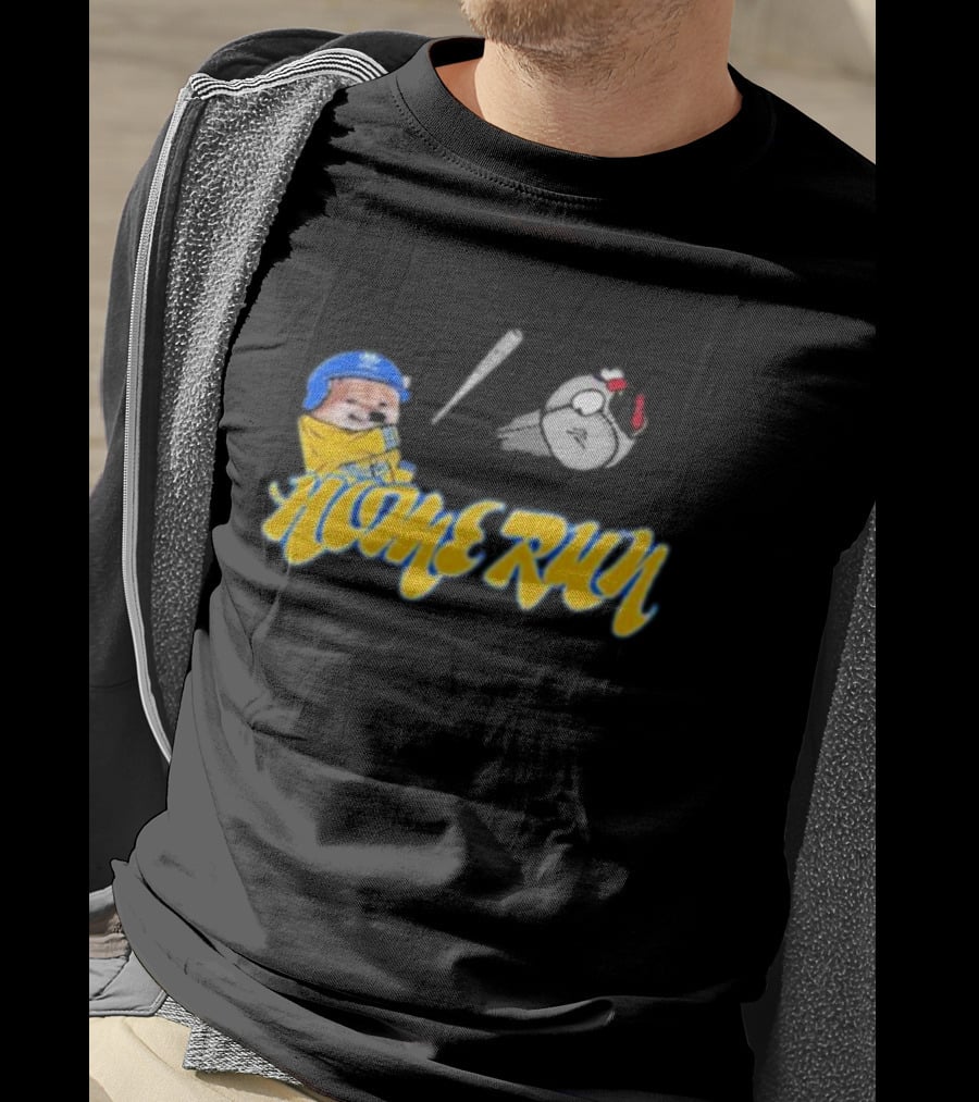 NAFO Baseball Home Run Meme Dog Batting Helmet T-Shirt