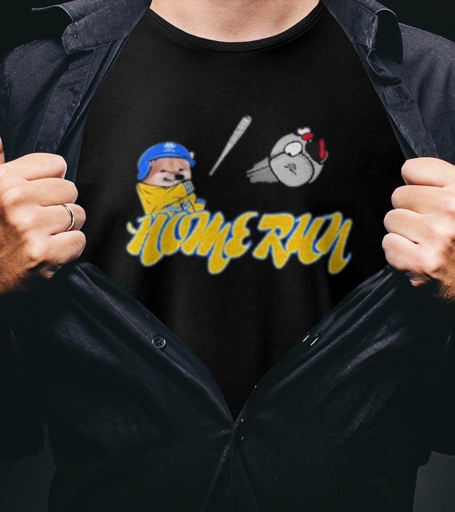 NAFO Baseball Home Run Meme Dog Batting Helmet T-Shirt