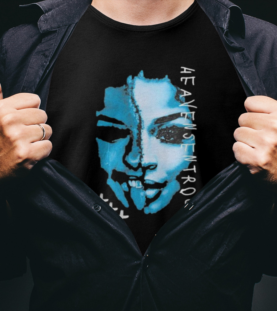 HEAVENSENTROCK Face Blue Art With Cross Symbols T-Shirt