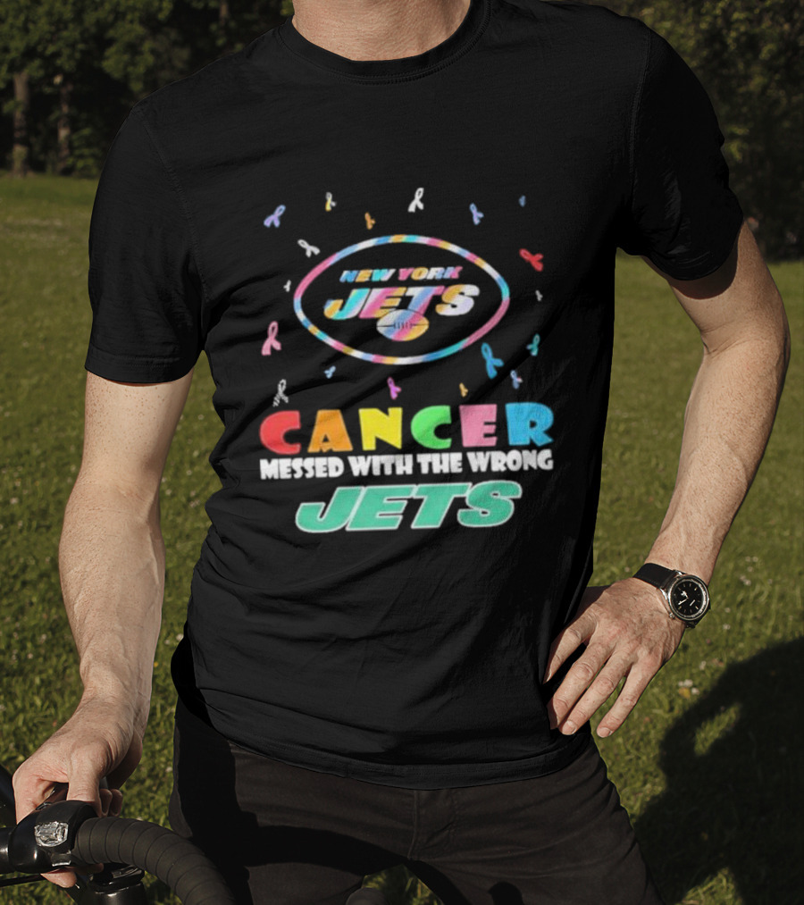 New York Jets Cancer Messed With The Wrong Jets T-Shirt