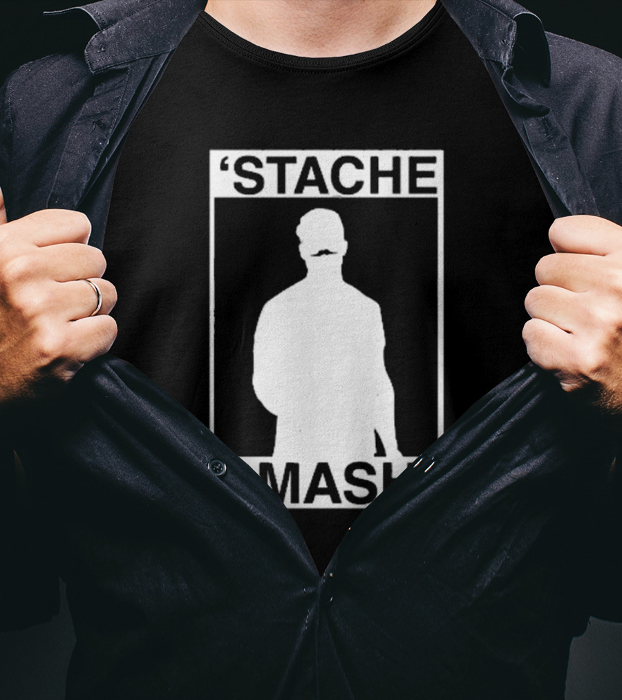 'Stache Smash Silhouette Mustache Bold Contrast T-Shirt
