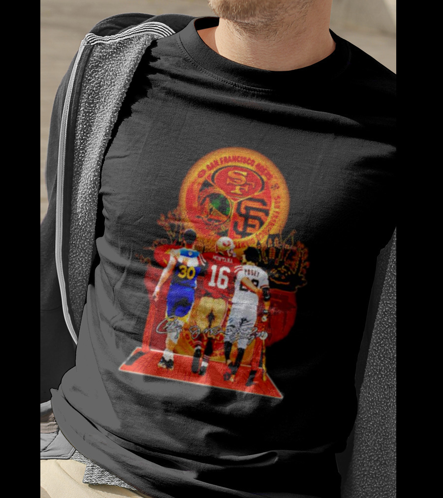 San Francisco 49ers Giants Golden State Warriors Halloween Curry Montana Posey T-Shirt