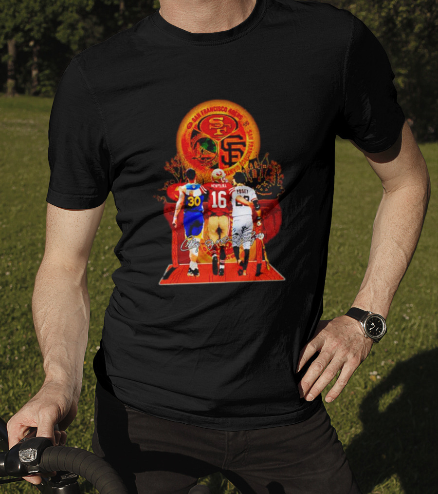 San Francisco 49ers Giants Golden State Warriors Halloween Curry Montana Posey T-Shirt