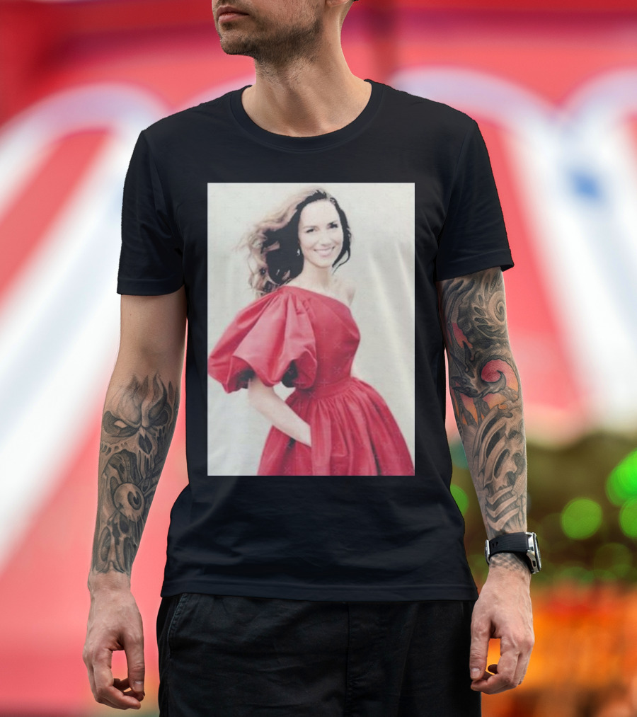Kate Middleton British Royal Family Elegant Red Dress Fashion T-Shirt