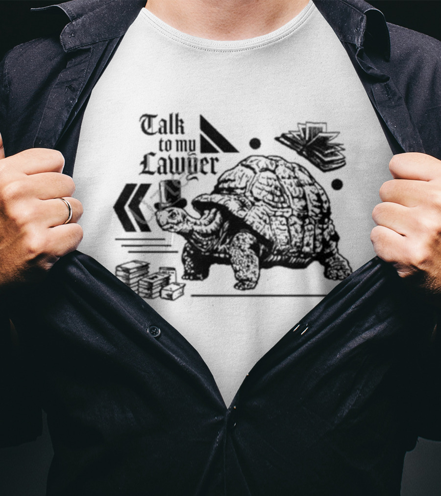 Talk To My Lawyer Turtle With Money And Chevrons T-Shirt