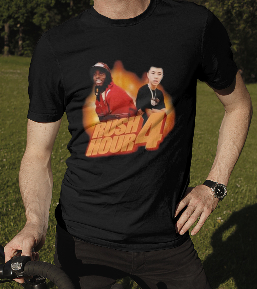 Rush Hour 4 Comedy Duo Flame Background T-Shirt