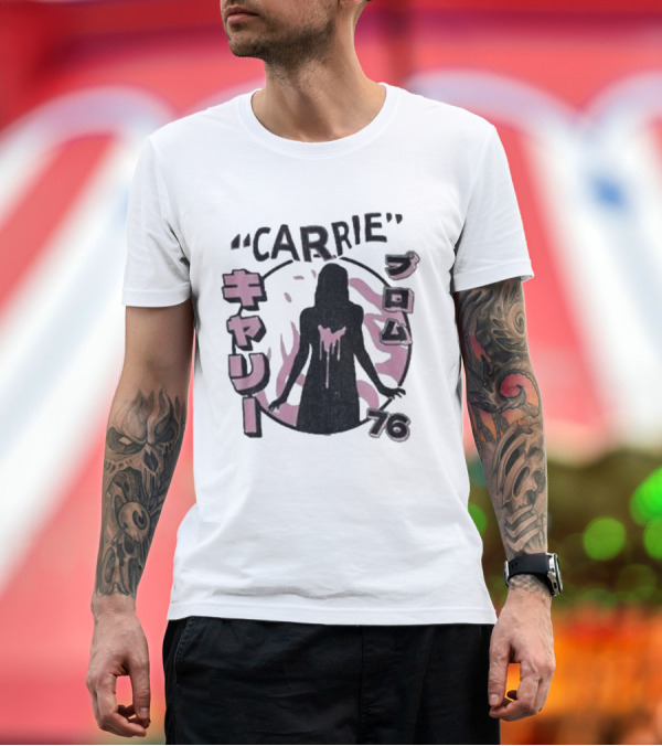 Premium T-Shirt: Carrie Prom 76 Japanese Text T-Shirt Carrie Prom 76 Japanese Text T-Shirt