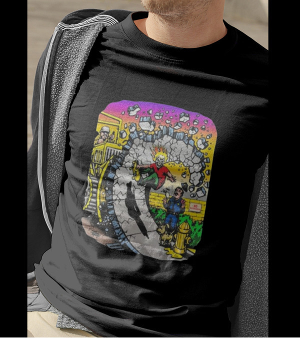 Jimbo Phillips No Skateboarding Bulldozer Character T-Shirt