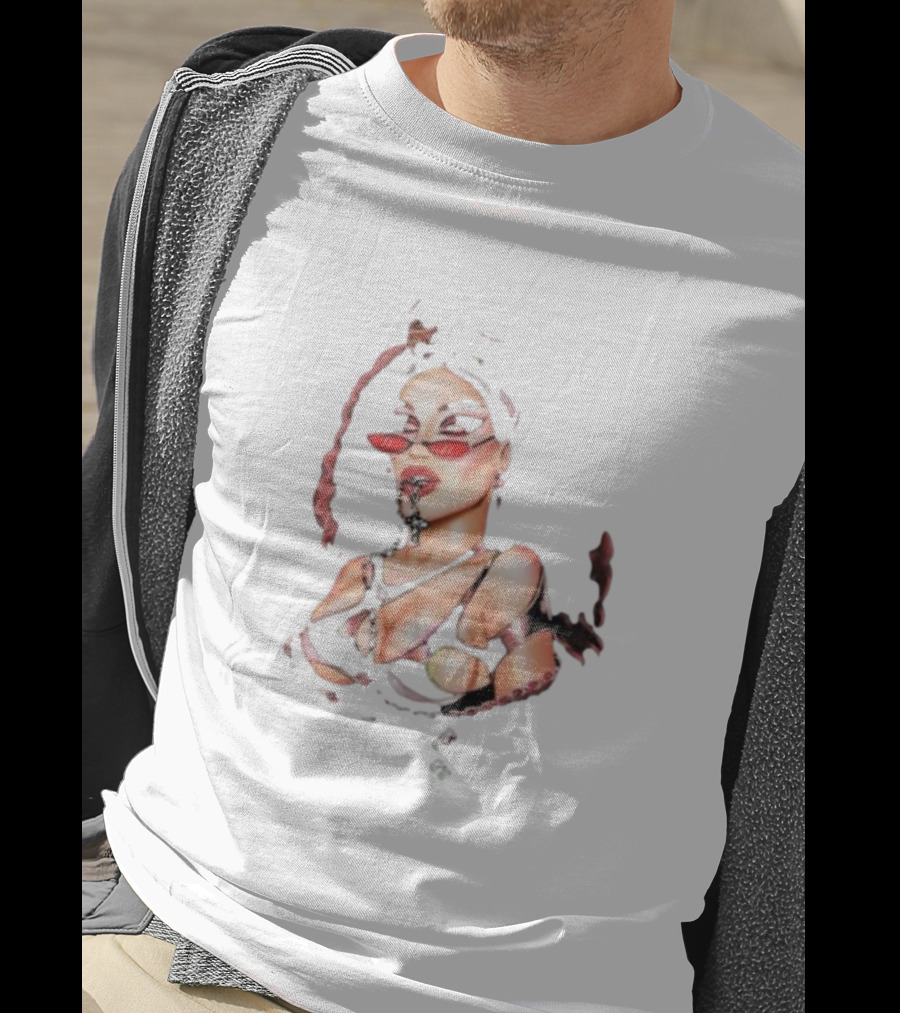 Kylie Sonique Love Goth Style In Edgy Outfit And Red Glasses T-Shirt