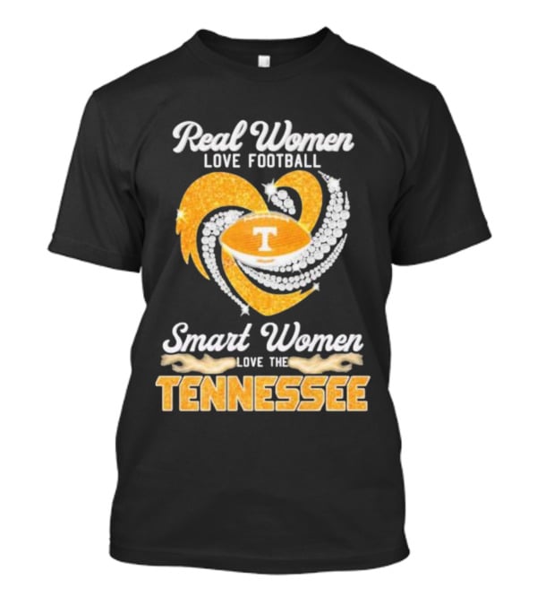 Real Women Love Football Smart Women Love The Tennessee Volunteers Heart T-Shirt