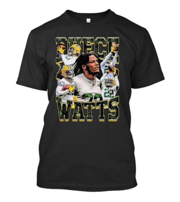 Green Bay Packers Duece Watts NFL Football Player Montage T-Shirt