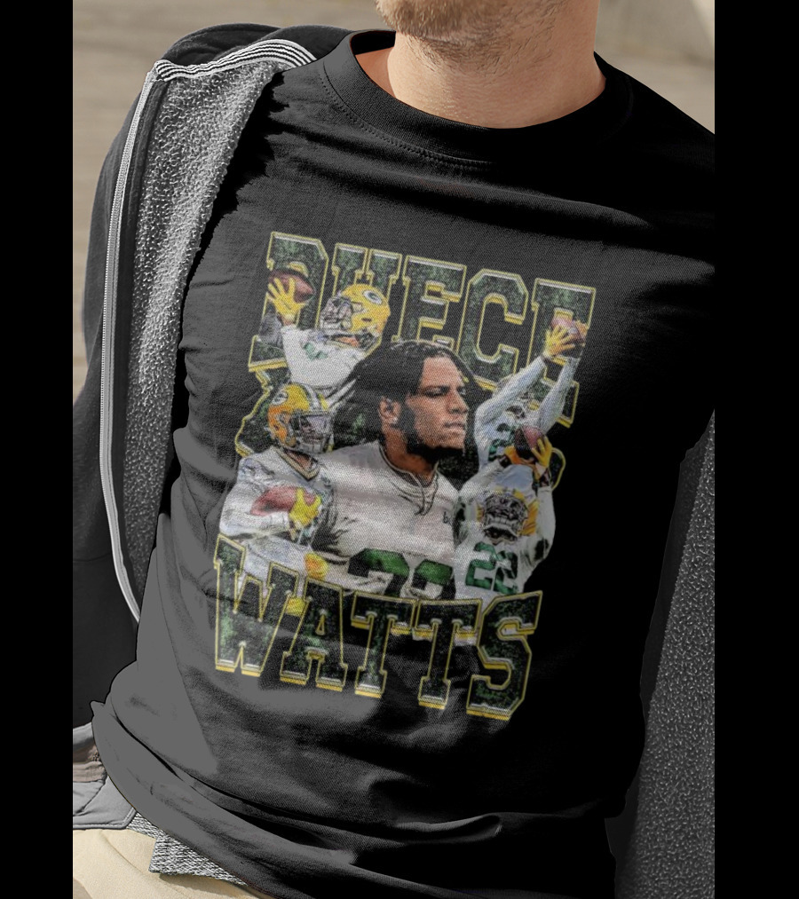 Green Bay Packers Duece Watts NFL Football Player Montage T-Shirt