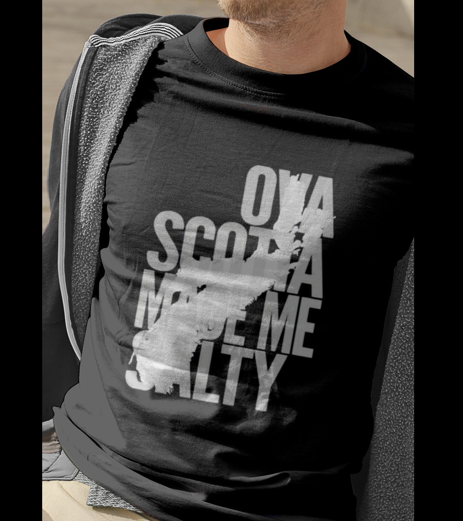 Nova Scotia Made Me Salty Ova Coast Map T-Shirt