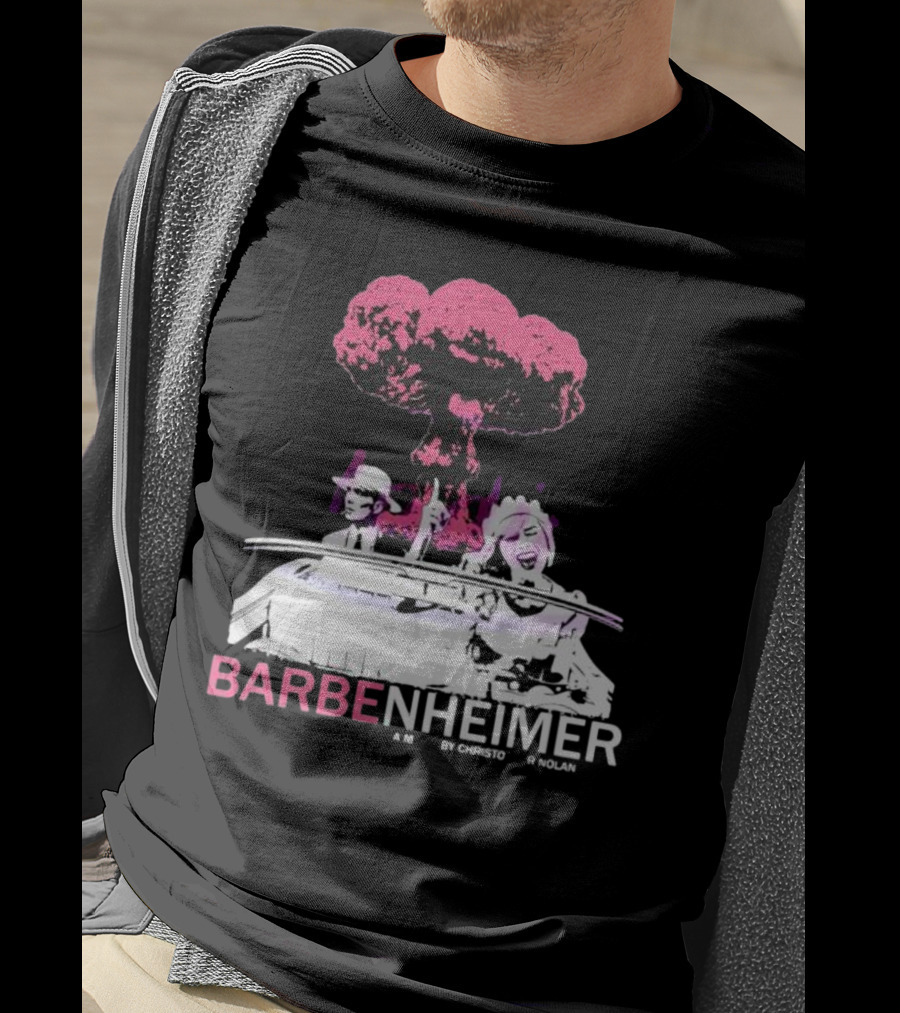 Vintage Barbenheimer A Movie By Christopher Nolan Comeon Baby Let’s Go Party T-Shirt