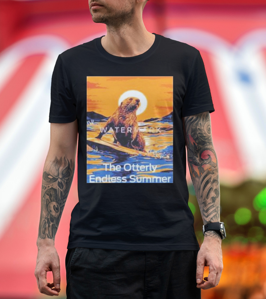 The Otterly Endless Summer Surfing Stoked Otter 841 T-Shirt