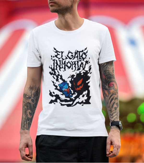Premium T-Shirt: El Gato Inmortal Spooky Halloween Cat Pumpkin Shadow T-Shirt El Gato Inmortal Spooky Halloween Cat Pumpkin Shadow T-Shirt