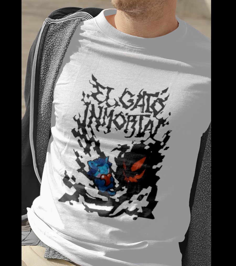 El Gato Inmortal Spooky Halloween Cat Pumpkin Shadow T-Shirt