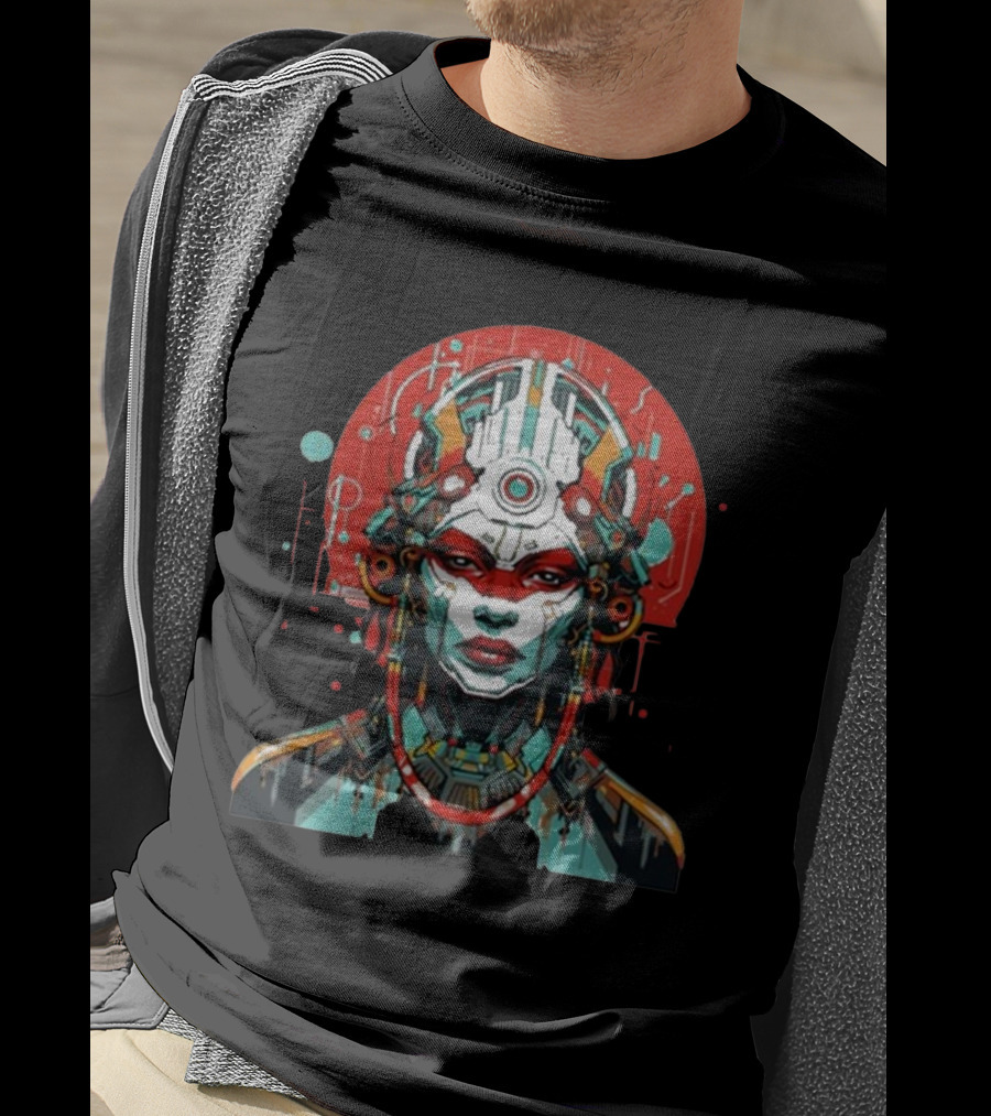 Eclipse Of Eternity Cyberpunk Futurist AI T-Shirt
