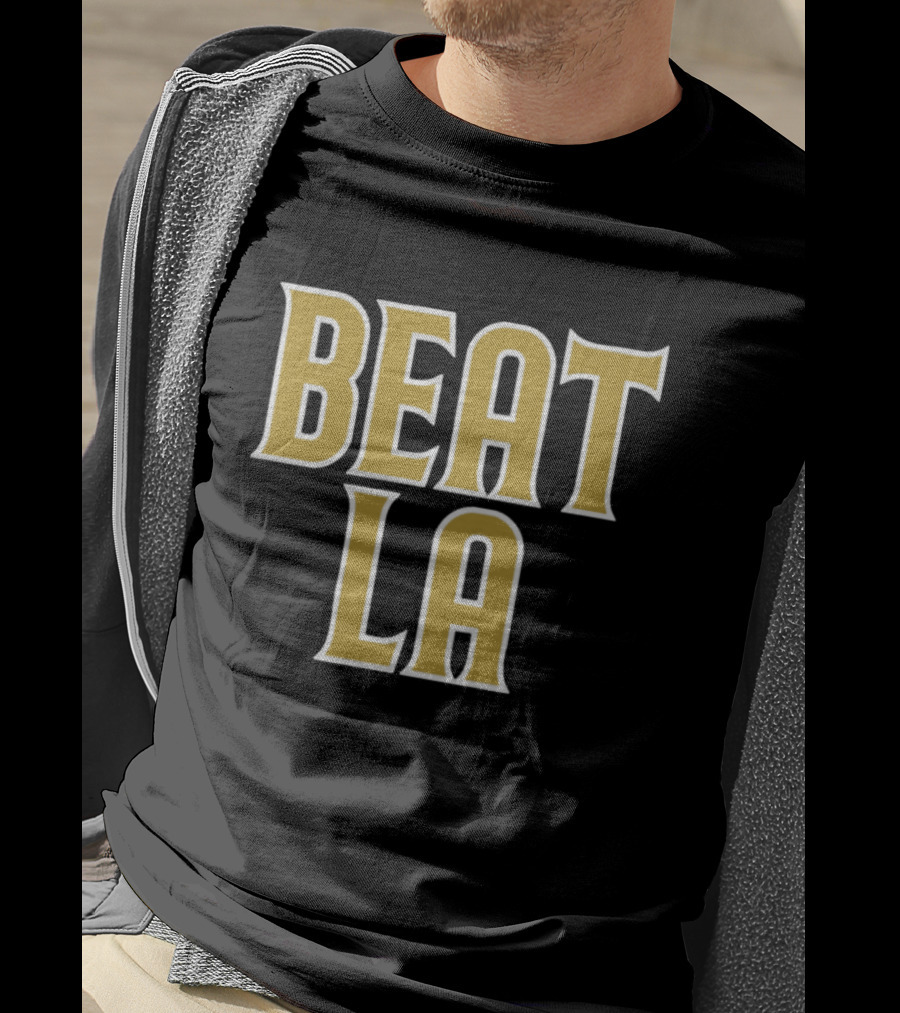 San Diego Beat LA Brown Text T-Shirt