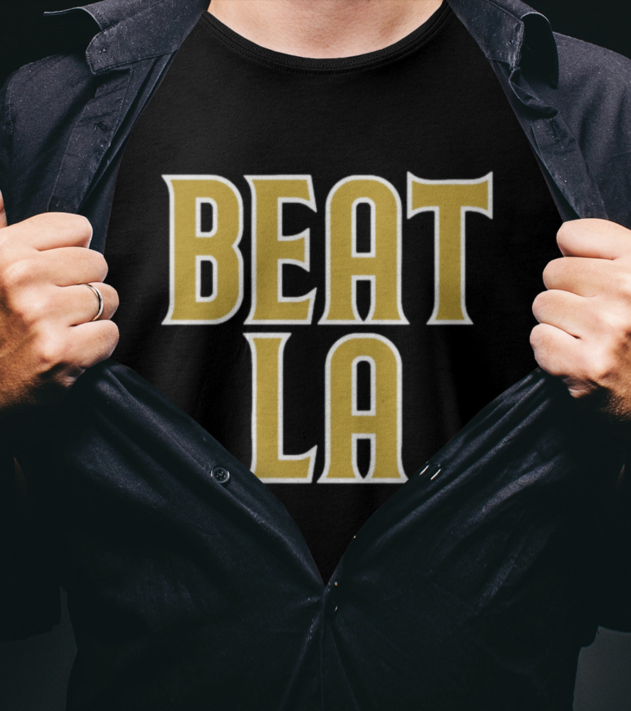 San Diego Beat LA Brown Text T-Shirt