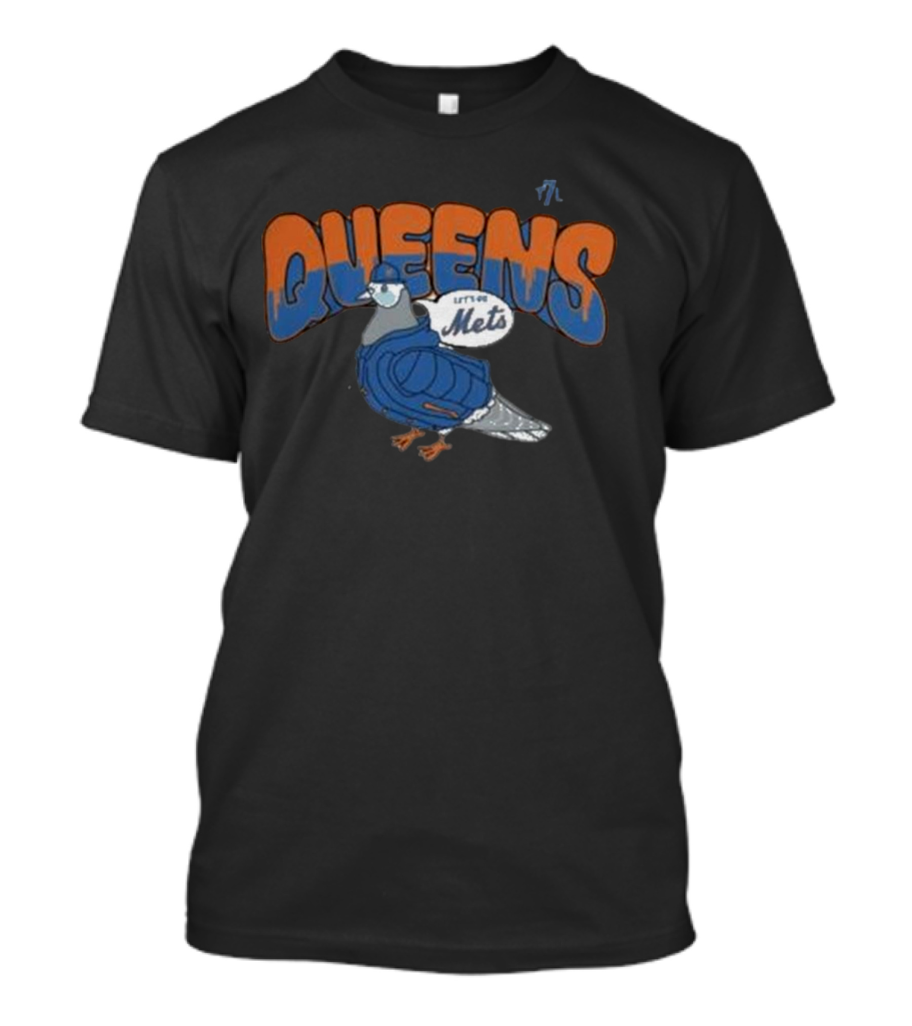 Queens 7 Line Pigeon Let's Go Mets T-Shirt