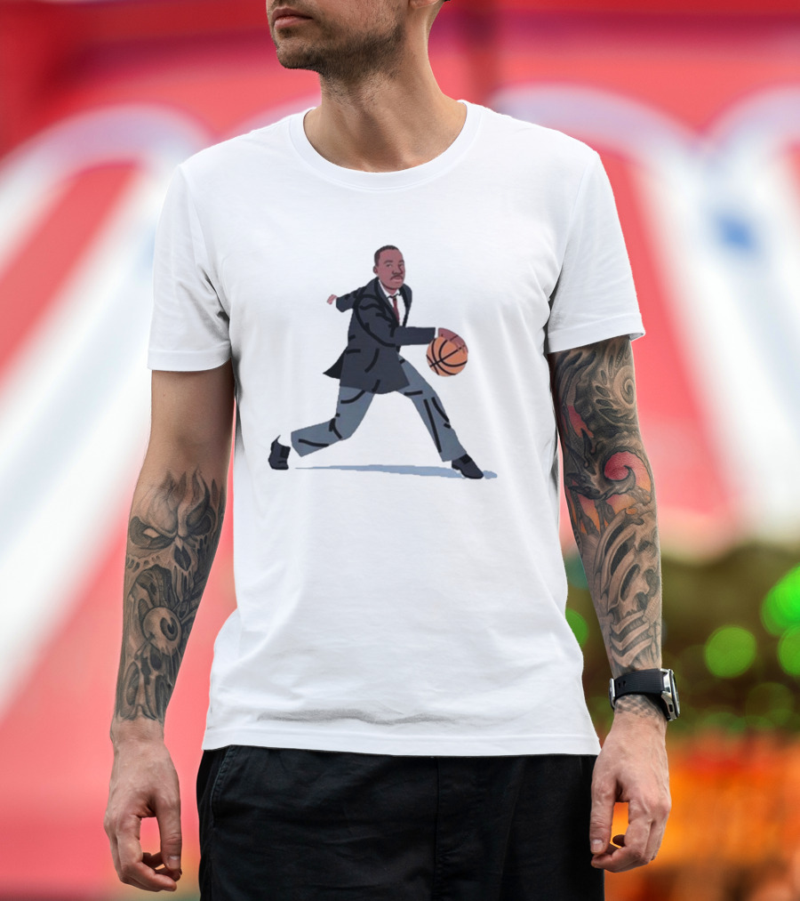 Balling Martin Dribbling in Suit with Basketball T-Shirt