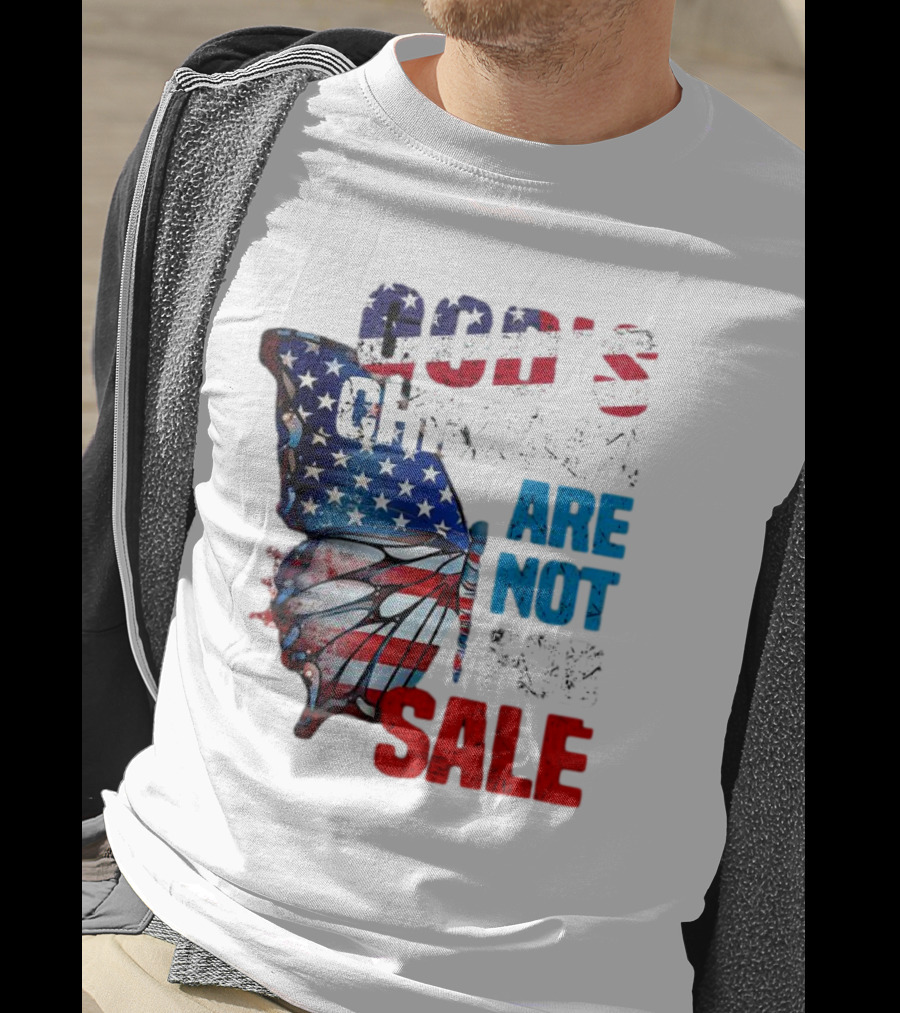 God's Children Are Not For Sale American Flag Butterfly T-Shirt