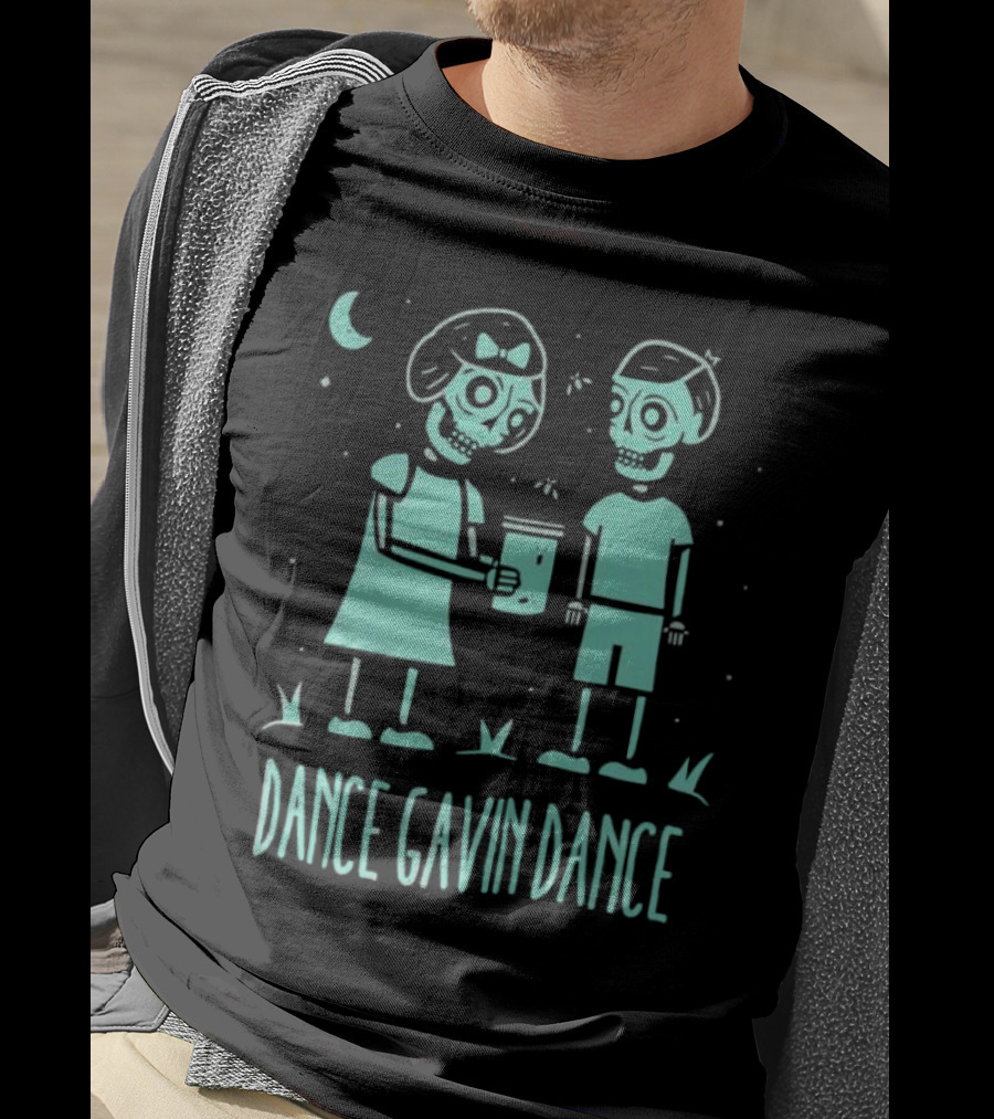 Blue Skull Dance Gavin Dance Under Moonlit Night T-Shirt