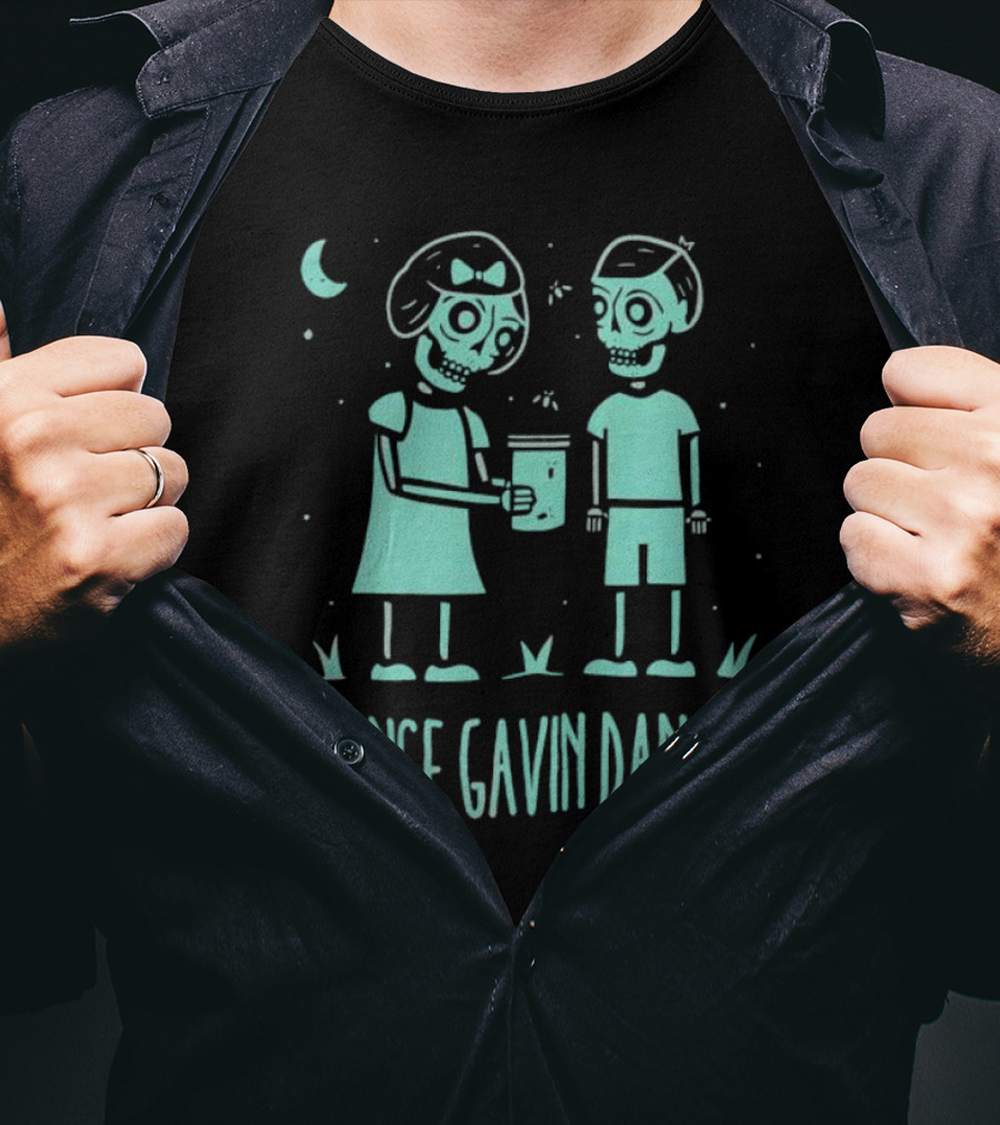 Blue Skull Dance Gavin Dance Under Moonlit Night T-Shirt