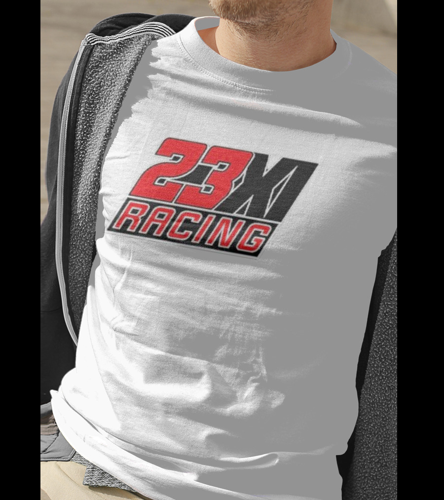 23XI Racing Checkered Flag Heather Charcoal 1-Spot T-Shirt