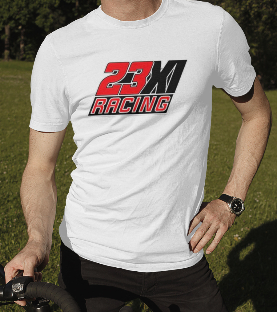 23XI Racing Checkered Flag Heather Charcoal 1-Spot T-Shirt